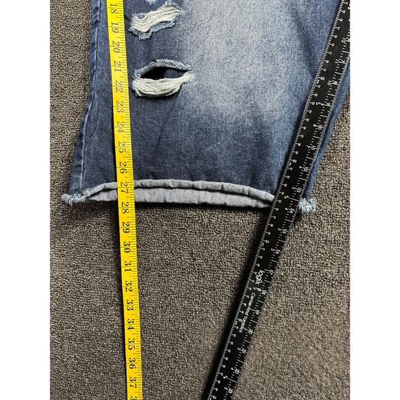 VTG Southpole Shorts Mens Size 46 Blue Denim Distressed Raw Hem Baggy Grunge - Picture 10 of 10